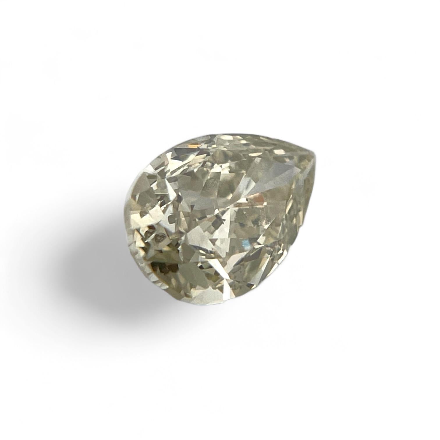 Pear Cut GIA Certified 1.36 carat Pear Fancy Brownish Greenish Yellow Natural Diamond For Sale