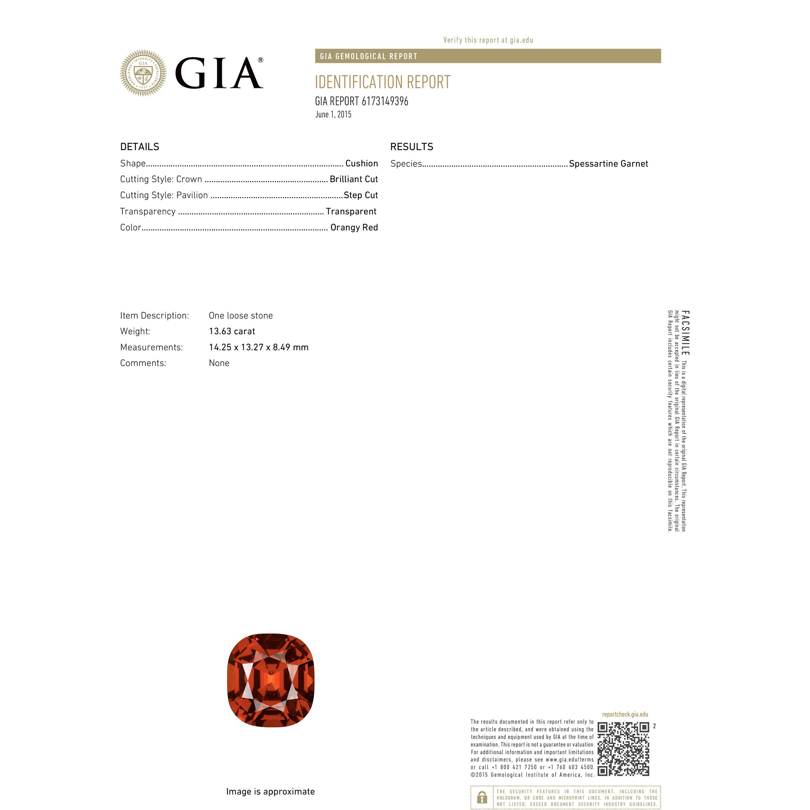Women's GIA Certified 13.63 Carat Bohemian Garnet Micro Pave Platinum Statement Ring For Sale