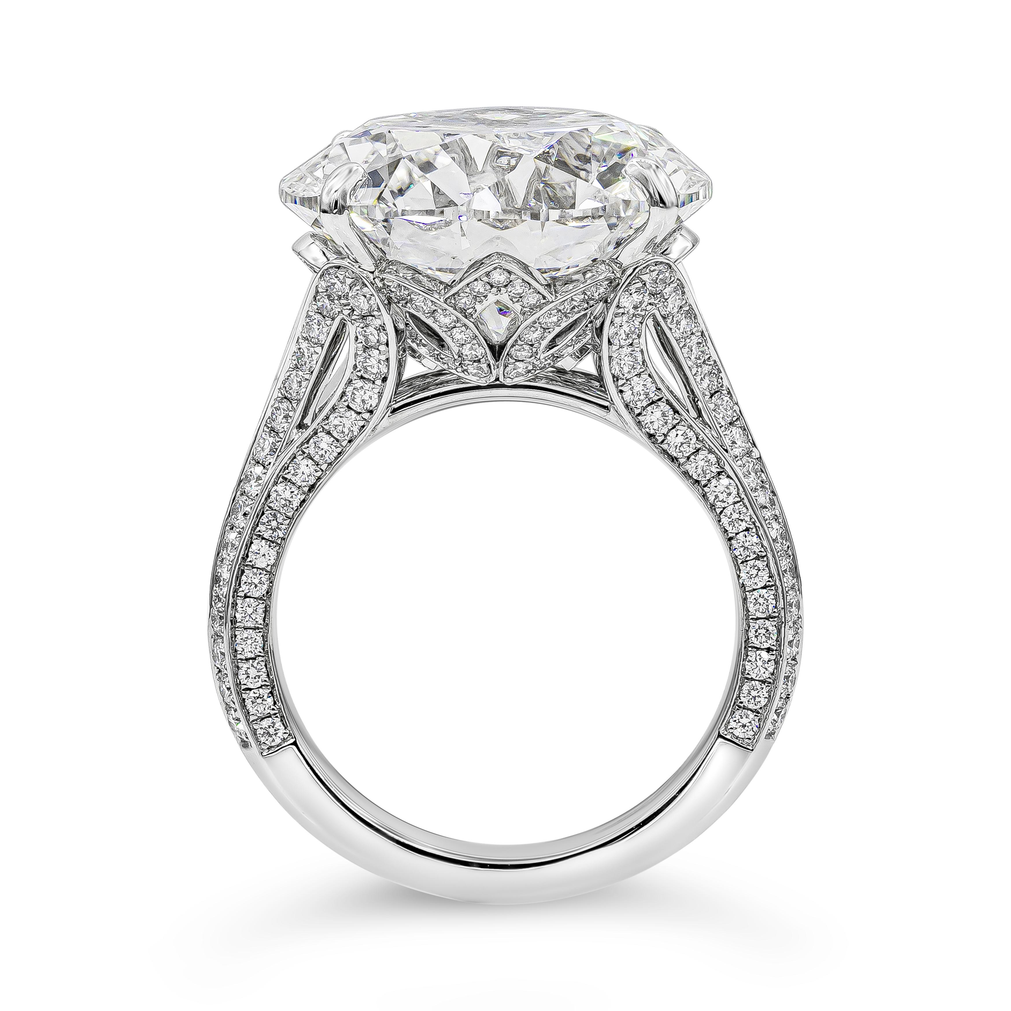 Roman Malakov GIA-zertifizierter 13.67 Karat runder Brillant-Diamant-Verlobungsring (Rundschliff)