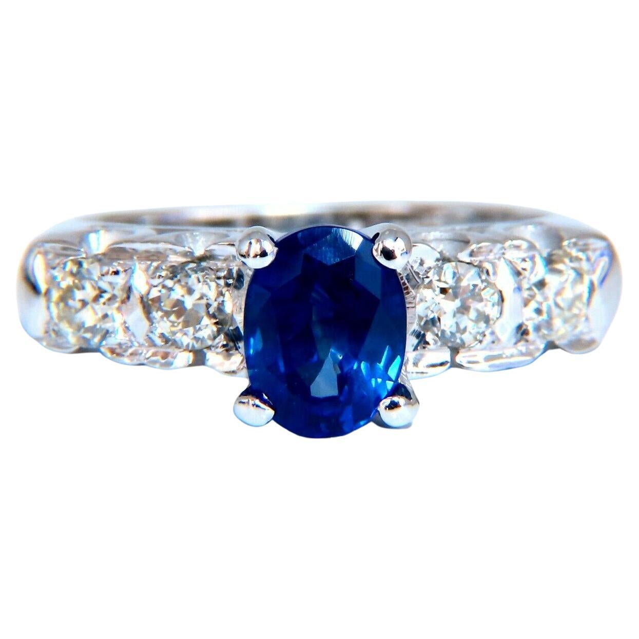 GIA Certified 1.36ct Sapphire Diamonds Ring 14kt For Sale