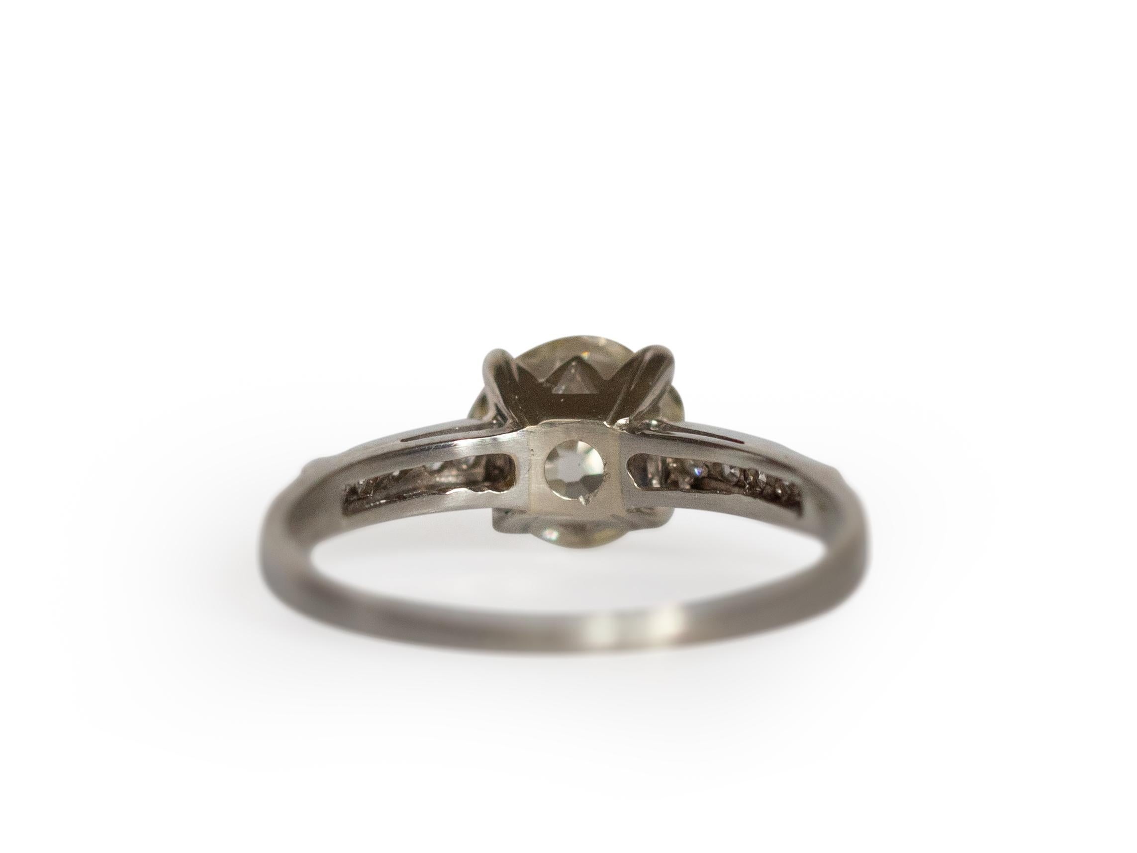 Art Deco GIA Certified 1.37 Carat Diamond Engagement Ring