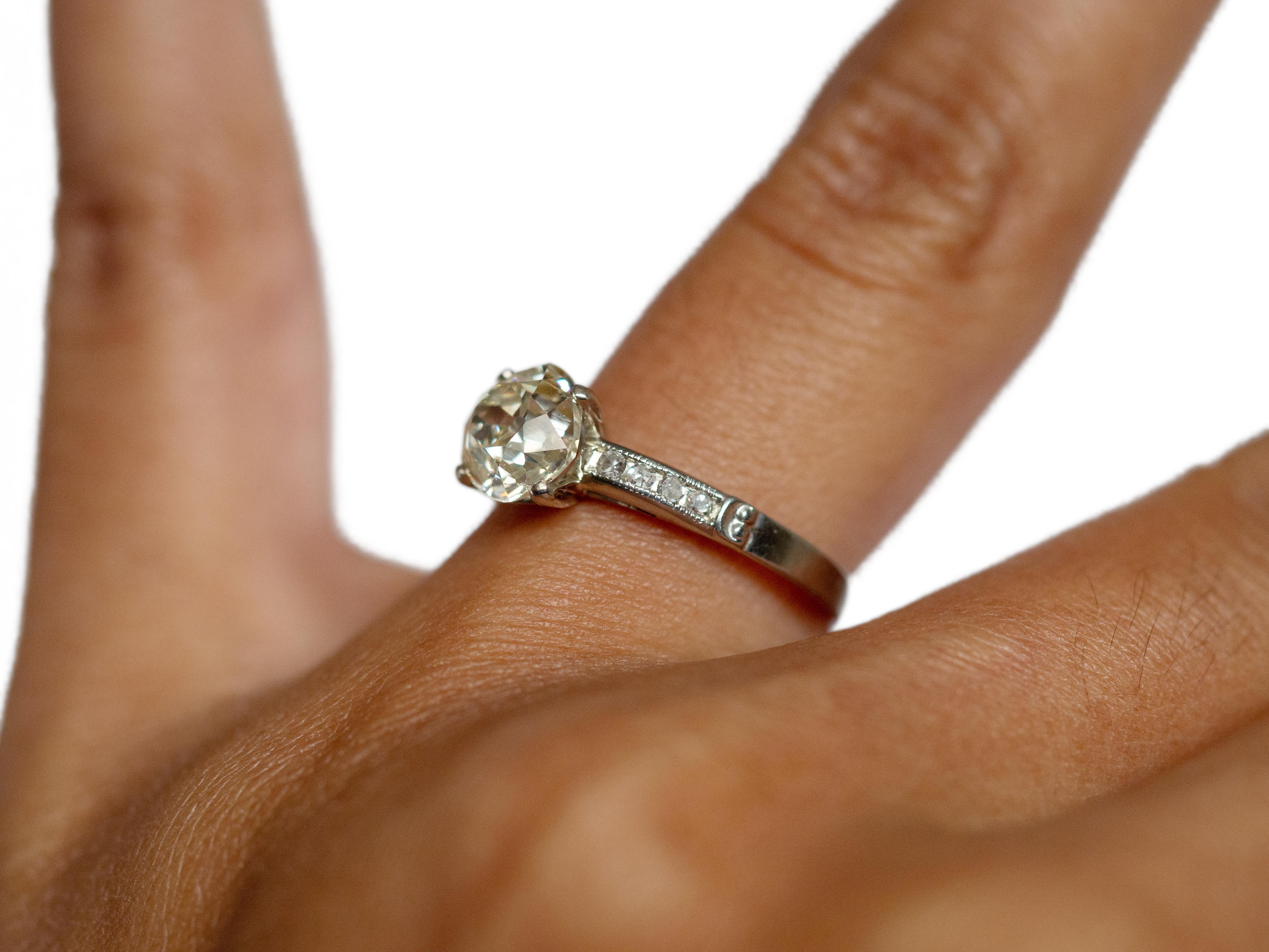 Women's or Men's GIA Certified 1.37 Carat Diamond Engagement Ring