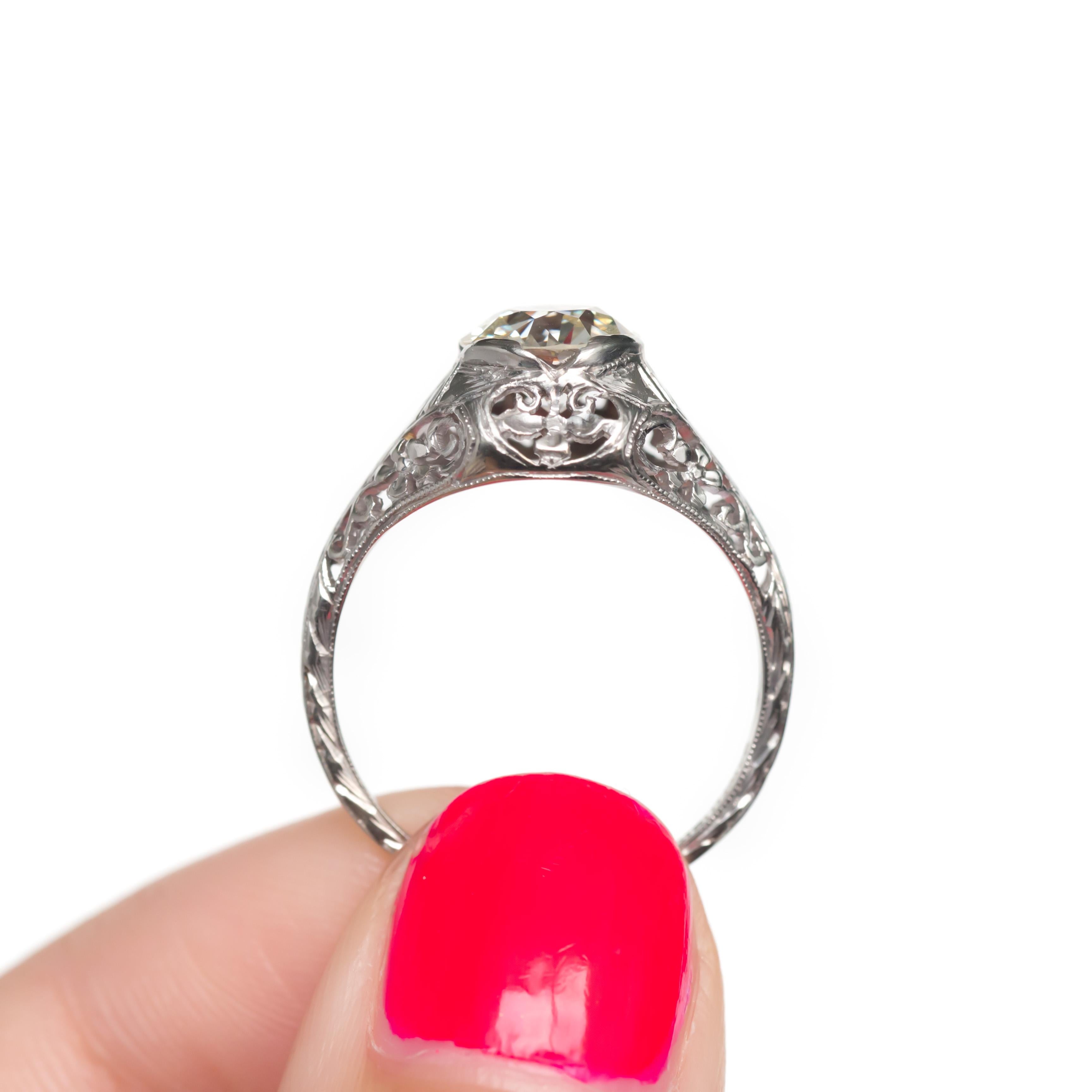 Donna Anello di fidanzamento in oro bianco con diamante certificato GIA da 1.37 carati in vendita