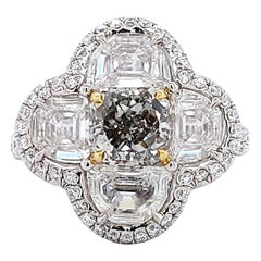 Spectra Fine Jewelry, GIA Certified 1.37 Carat Fancy Grey Diamond Platinum Ring