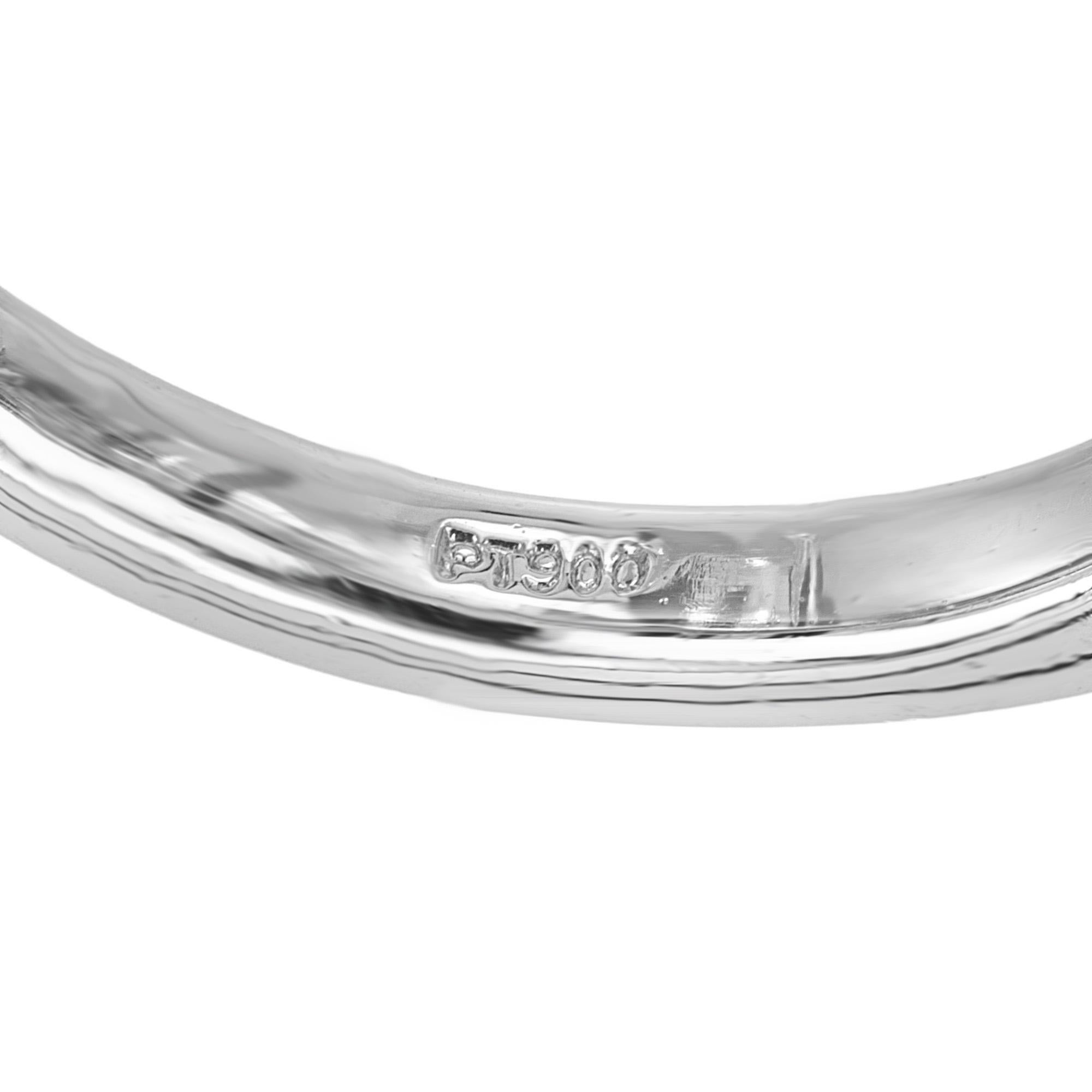 Verlobungsring mit drei Steinen, GIA-zertifiziert 1,37 Karat Spinell-Diamant Platin im Angebot 3