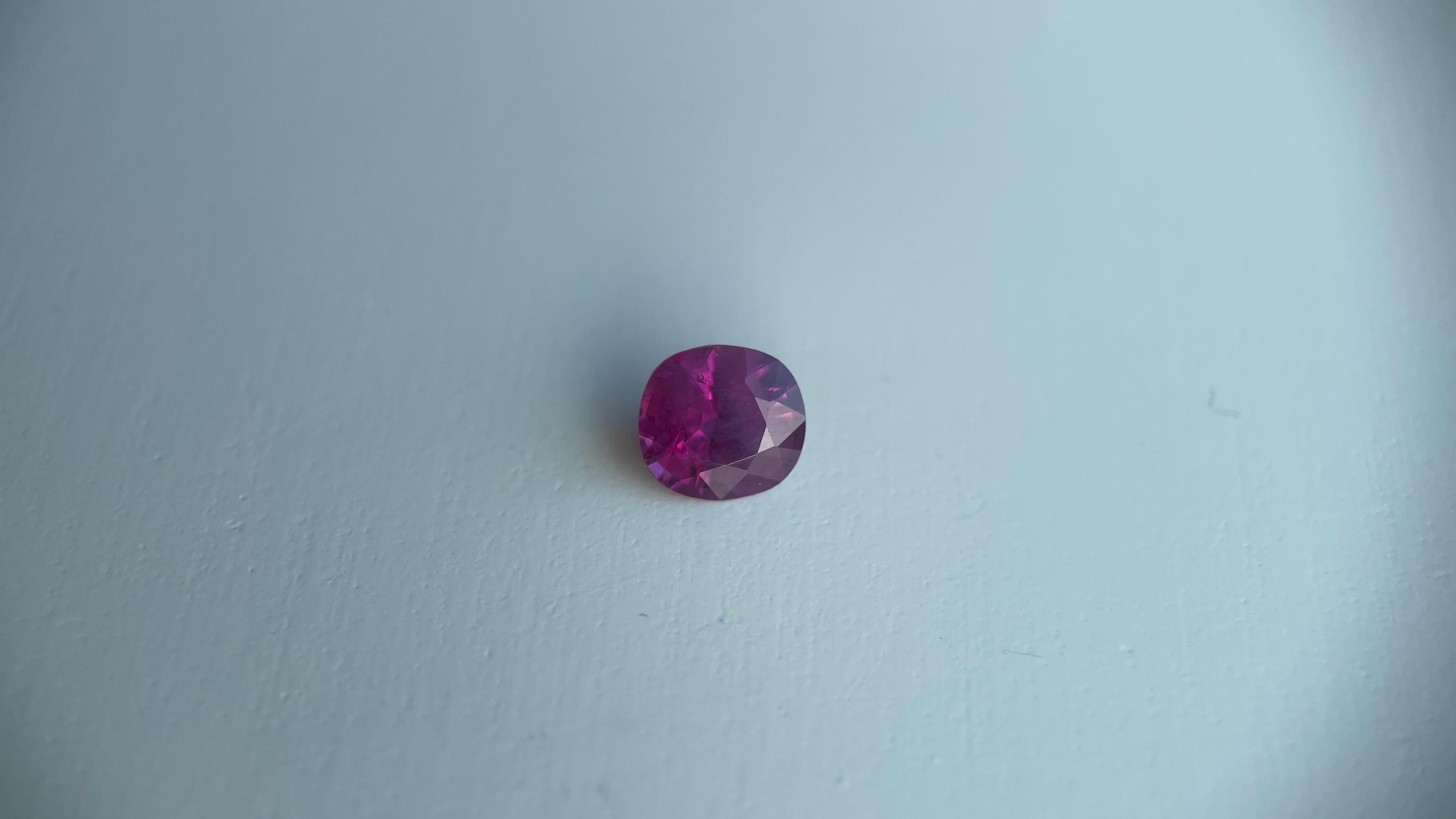 Rubis de Birmanie non chauffé de 1,37ct certifié par le GIA Unisexe en vente