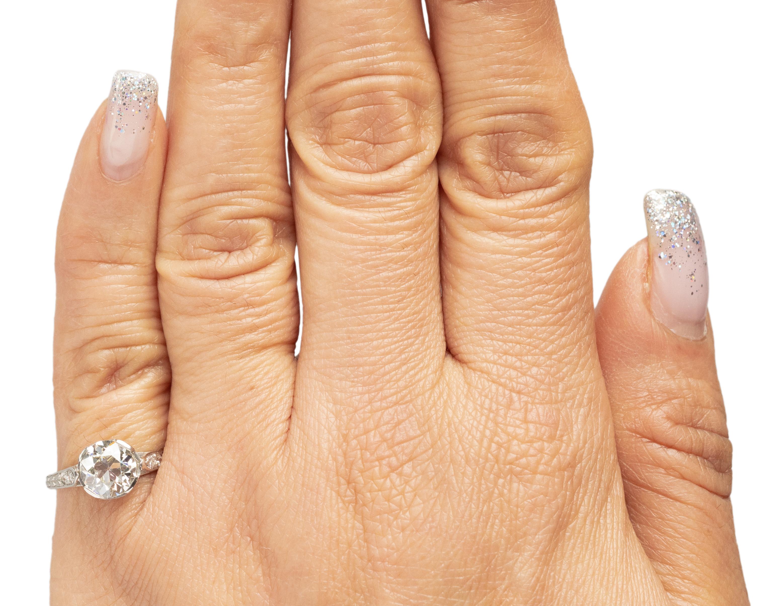Women's GIA Certified 1.38 Carat Diamond Platinum Engagement Ring