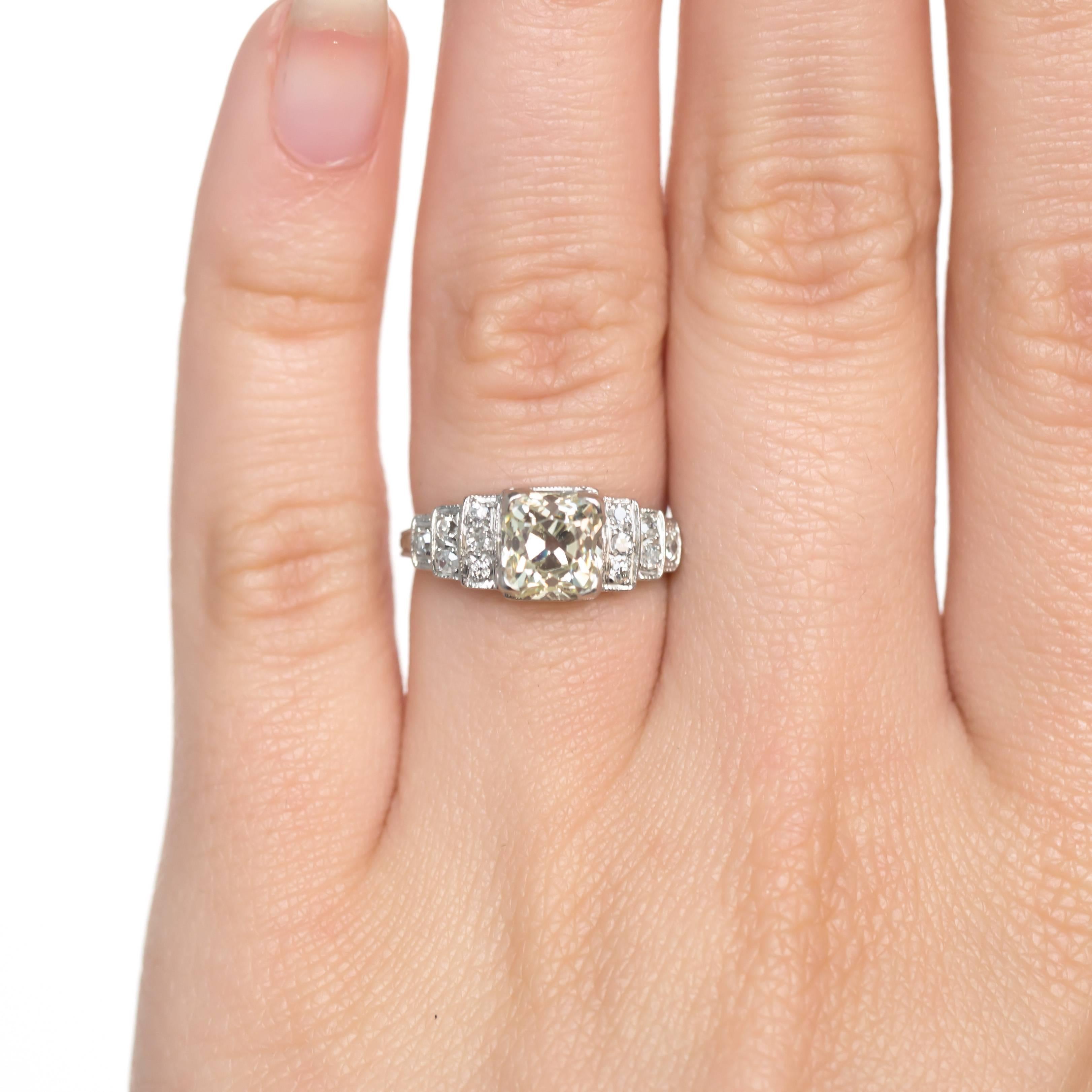 GIA Certified 1.38 Carat Diamond Platinum Engagement Ring For Sale 1