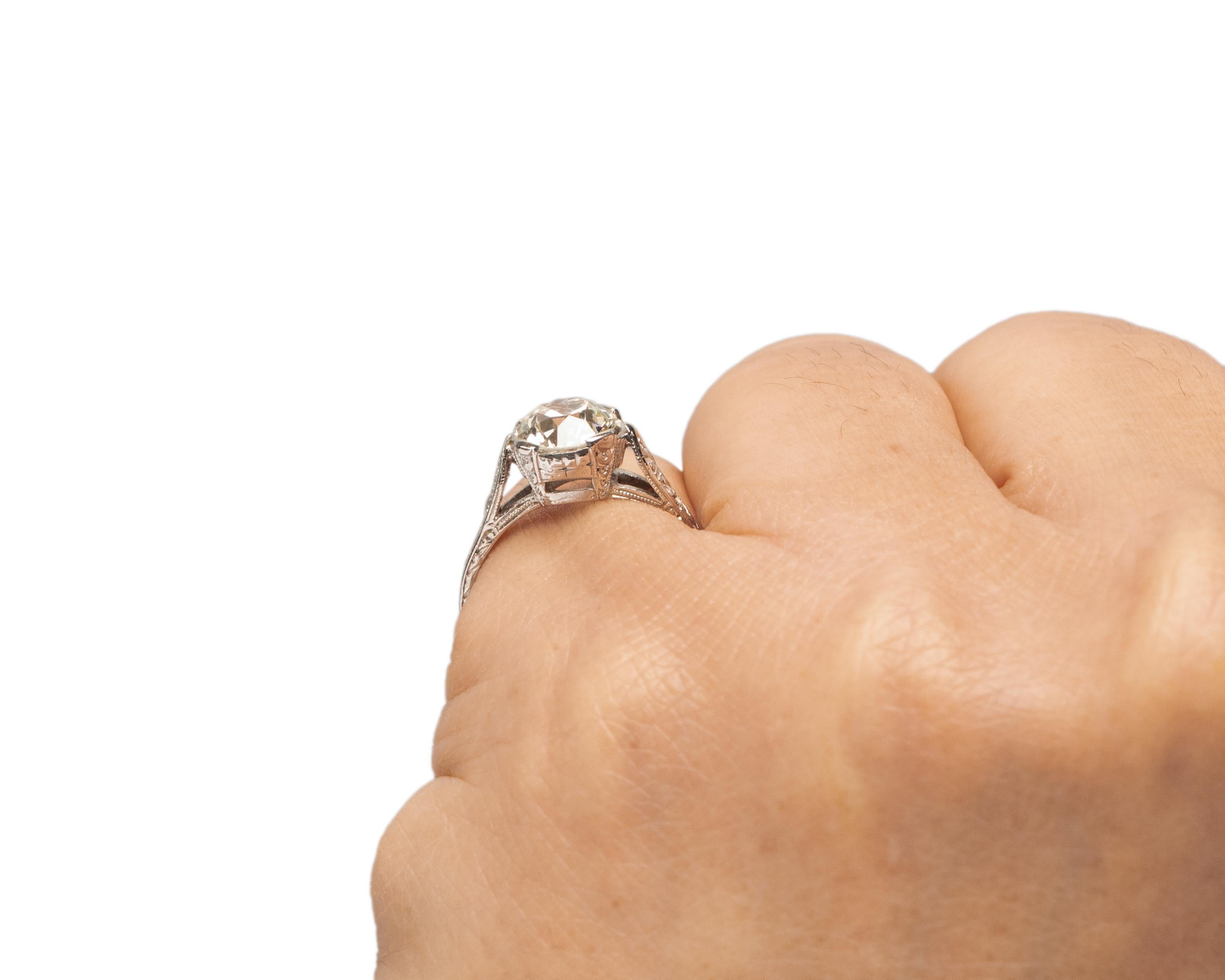 GIA Certified 1.38 Carat Diamond Platinum Engagement Ring 1