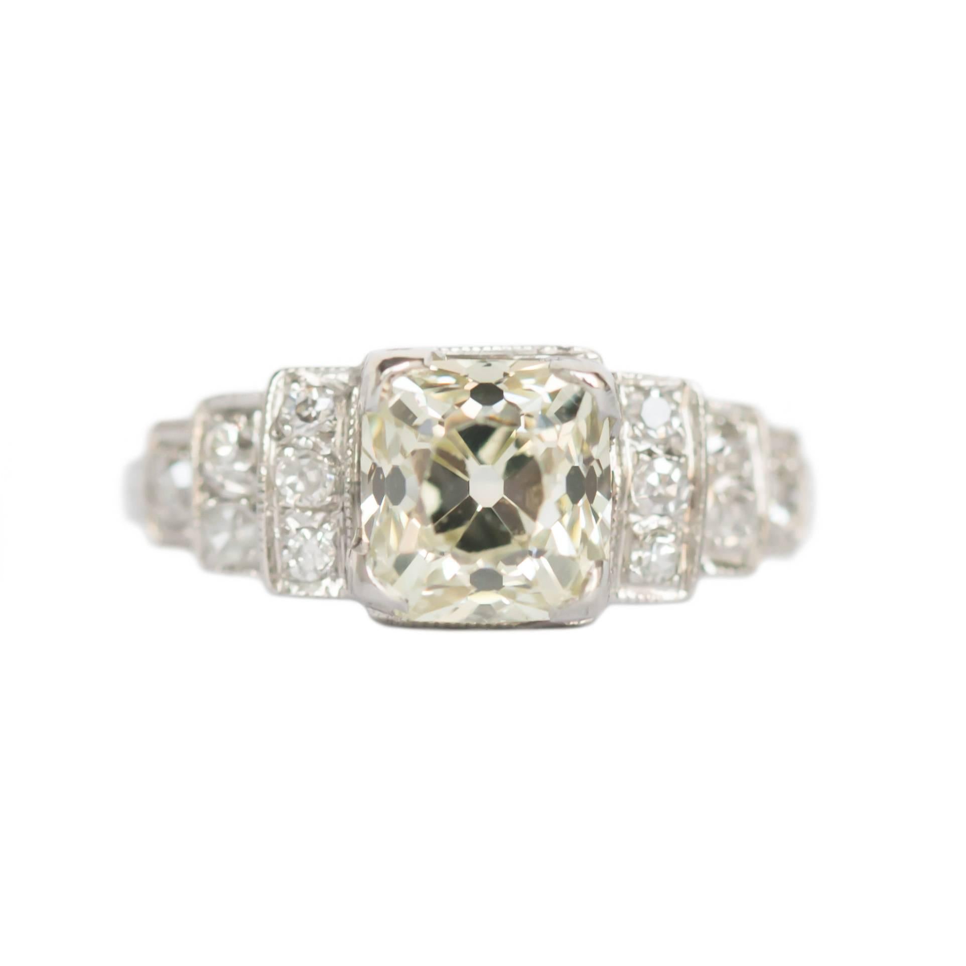 GIA Certified 1.38 Carat Diamond Platinum Engagement Ring For Sale