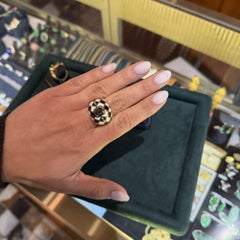 GIA Certified 1.38 Carat Fancy Orangy Brown Diamond Enamel 18K Gold Dome Ring