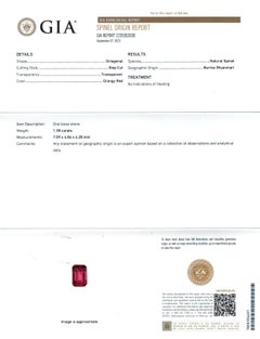 Natürlicher unerhitzter roter burmesischer Spinell Edelstein 1,38 Karat mit GIA Bericht