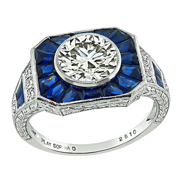 Bague de fiançailles certifiée GIA avec un diamant de 1.38ct
