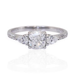 GIA Certified 1.38ct Diamonds 3-Stone Ring in 18k White Gold