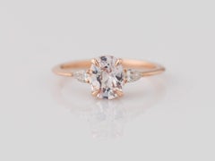 GIA Certified 1.39 Carat 3-Stone Oval Pink Sapphire Diamond Ring
