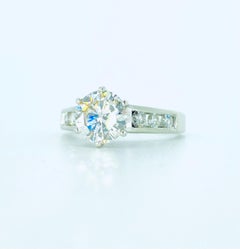 GIA Certified 1.39 Carat Diamonds Engagement Ring 14k White Gold