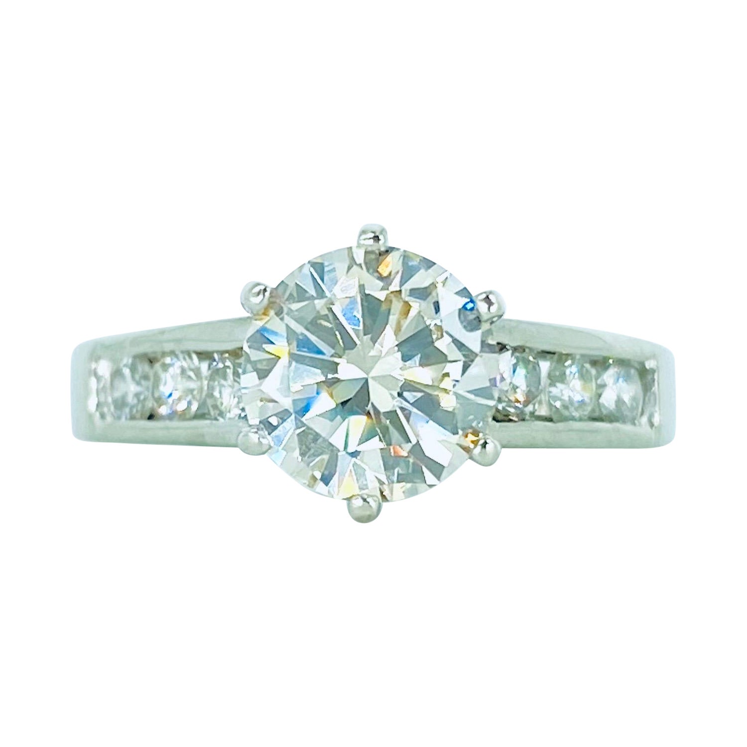 Anello di fidanzamento con diamanti da 1,39 carati certificato GIA in oro bianco 14k