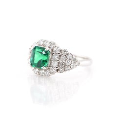 GIA Certified 1.39 Carat Natural Colombian Emerald Ring Set in Platinum