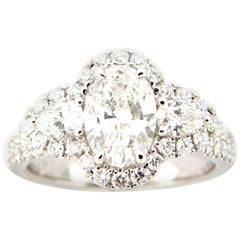 GIA Certified 1.39 Carat Oval Diamond Engagement Ring