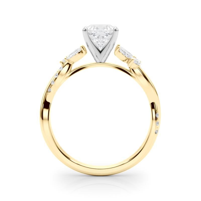 Bague en diamant certifié GIA de 1.3 ct coussin entrelacé Garden Flower Vine Neuf - En vente à New York, NY