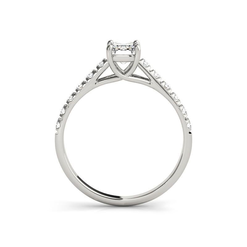 GIA zertifiziert 1.3ct Smaragd Pave Trellis verflochten Prong Diamantring im Zustand „Neu“ im Angebot in New York, NY