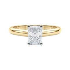 GIA Certified 1.3ct Radiant Slim Band Classic Solitaire Diamond Ring GIA Certified 1.3ct Radiant Slim Band Classic Solitaire Diamond Ring