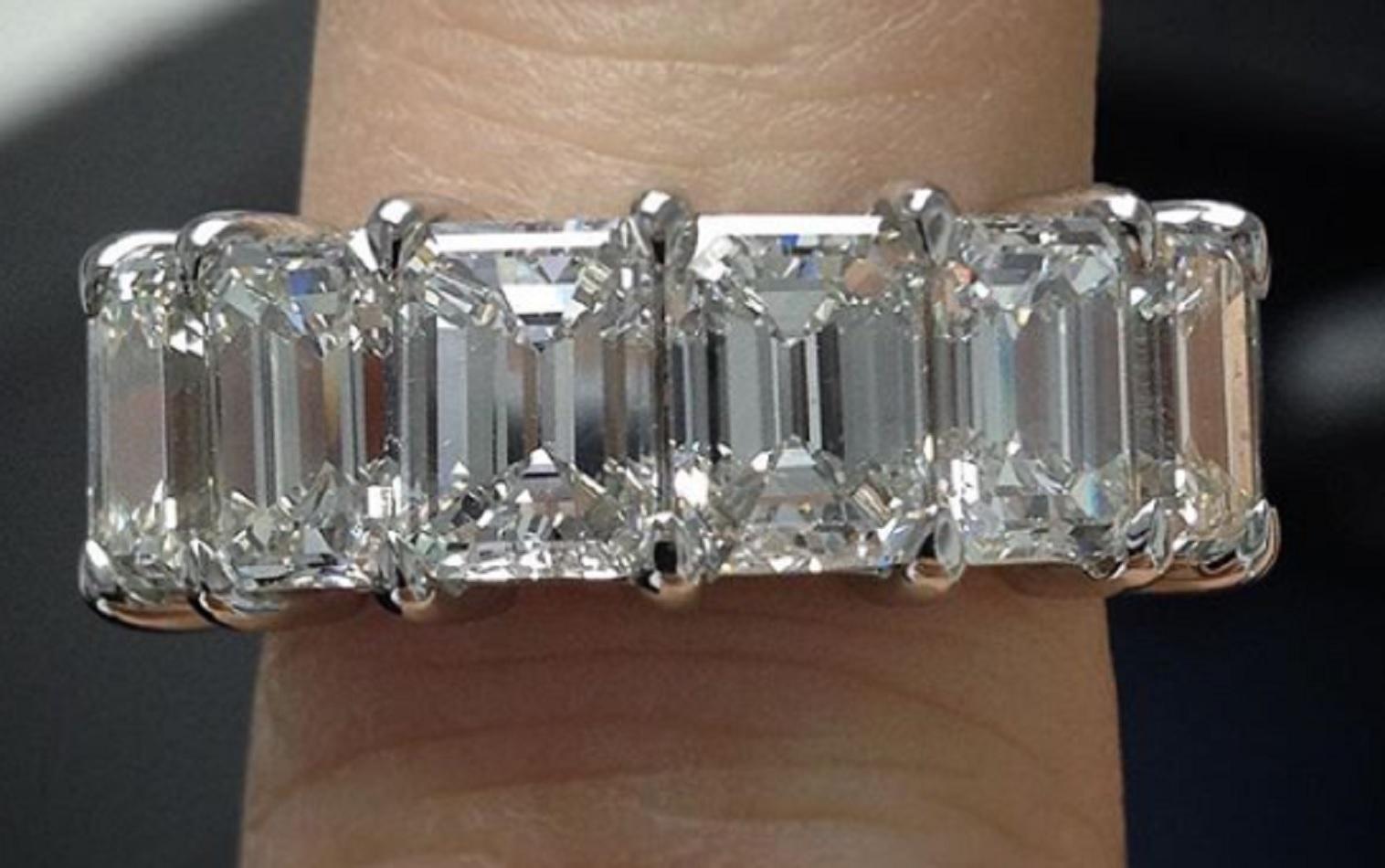 emerald cut diamond eternity ring