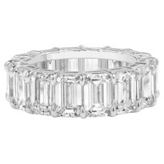 Certificado GIA 14  Anillo Eternidad Diamante Esmeralda Quilate