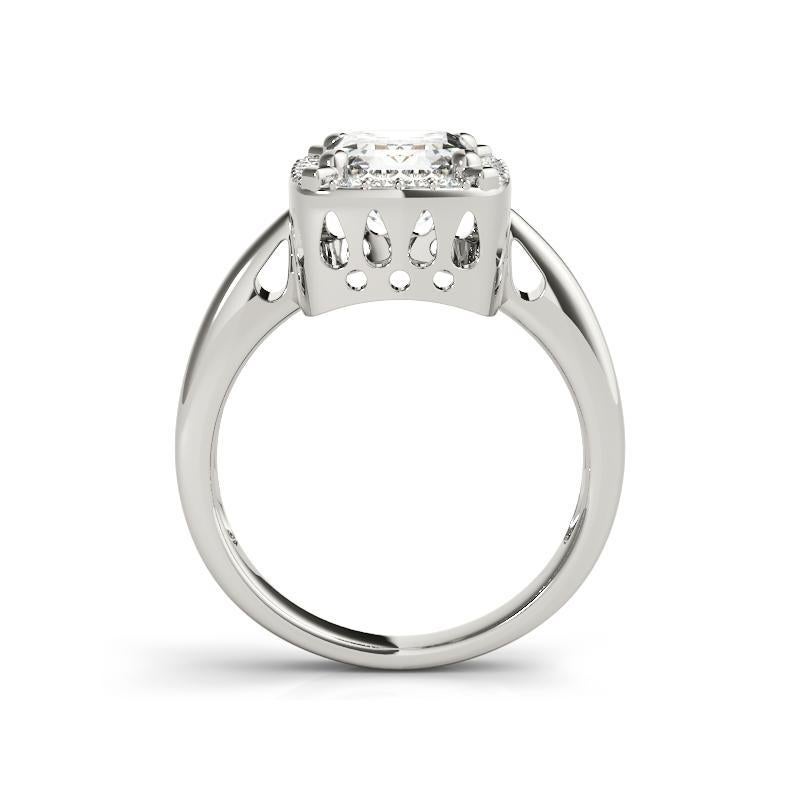 GIA zertifiziert 1.4 Karat Smaragd Halo Antik  Diamantring im Zustand „Neu“ im Angebot in New York, NY