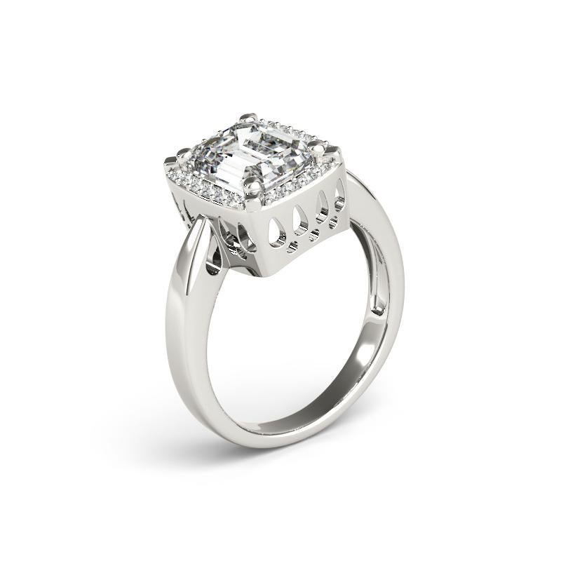GIA zertifiziert 1.4 Karat Smaragd Halo Antik  Diamantring Damen im Angebot