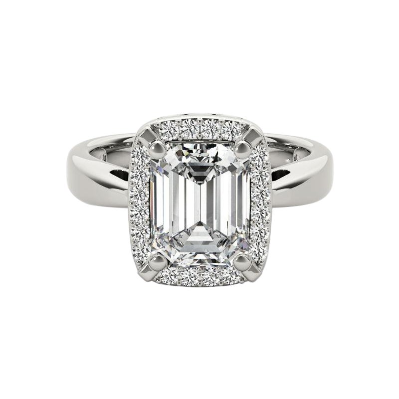 GIA zertifiziert 1.4 Karat Smaragd Halo Antik  Diamantring im Angebot