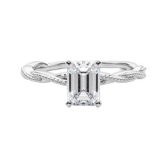 GIA Certified 1.4 Carat Emerald Twisted Braided Band Diamond Ring
