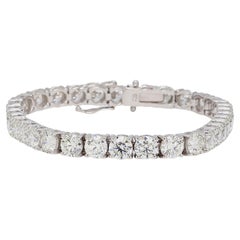 Pulsera de tenis de diamantes redondos naturales de 14 quilates, con certificado GIA