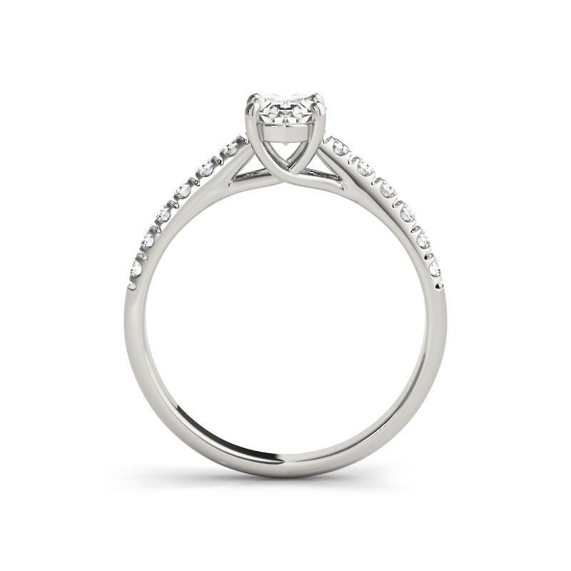Anello con solitario ovale e canale con pavé di diamanti certificato GIA da 1.4 carati In condizioni Nuovo in vendita a New York, NY