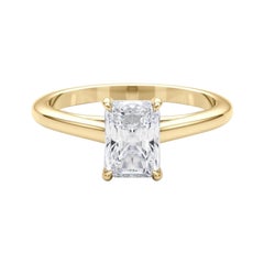Bague diamant cathédrale solitaire radiant de 1.4 carat certifiée GIA