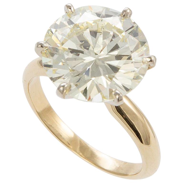 GIA Certified 14 Karat Gold Diamond Solitaire Engagement Ring 6.62 Carat