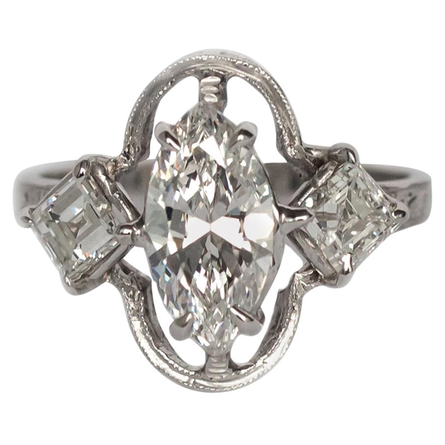 Anello di fidanzamento in platino con diamante certificato GIA da 1.40 carati
