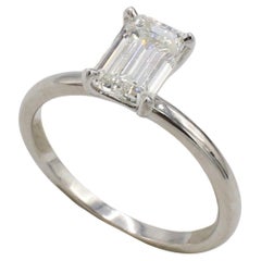 GIA Certified 1.40 Carat Emerald Cut G VS2 Natural Diamond Engagement Ring 