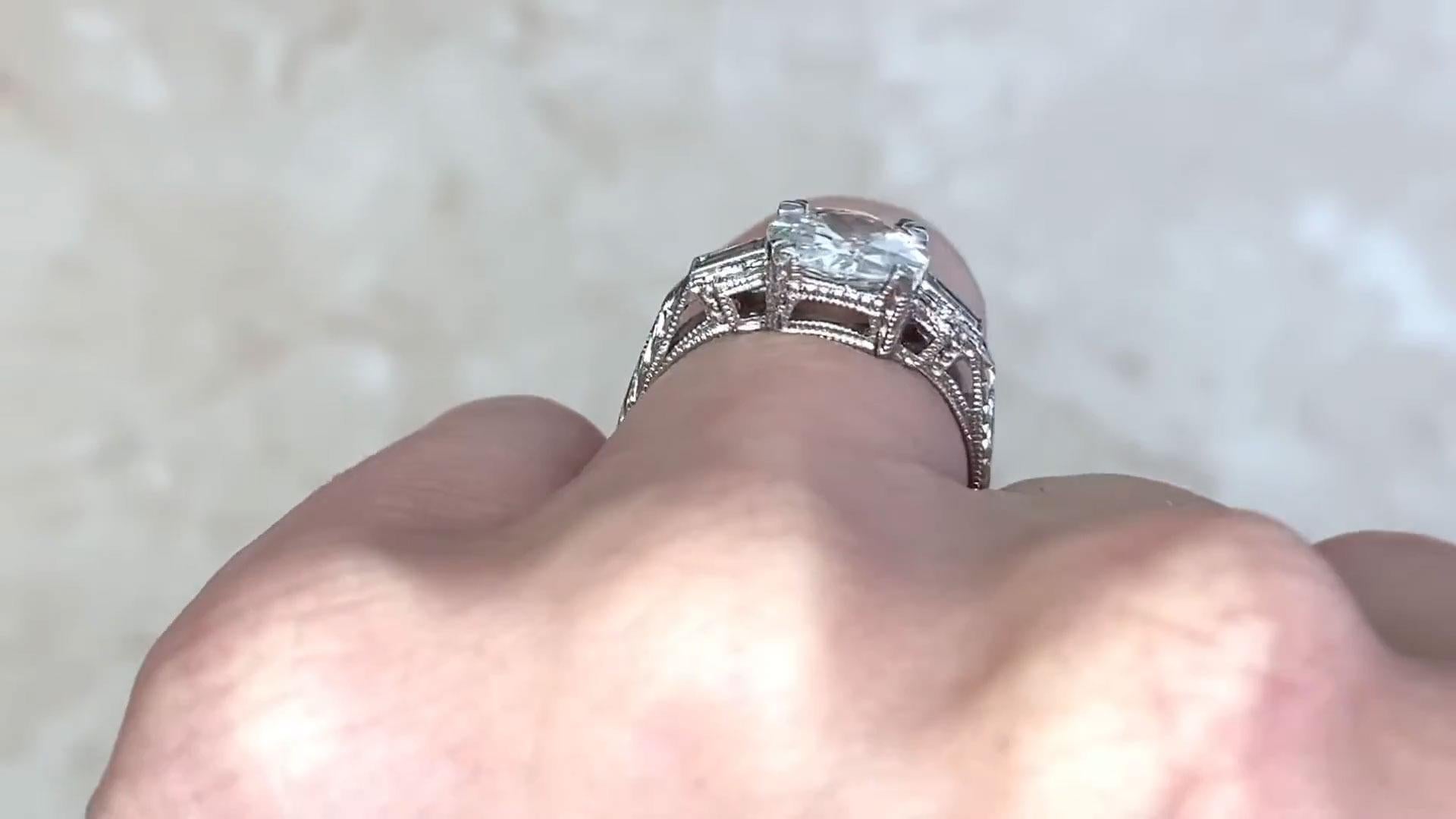 Old European Cut Old European Diamond Engagement Ring (GIA Approx. 1.4-Carats), Platinum For Sale