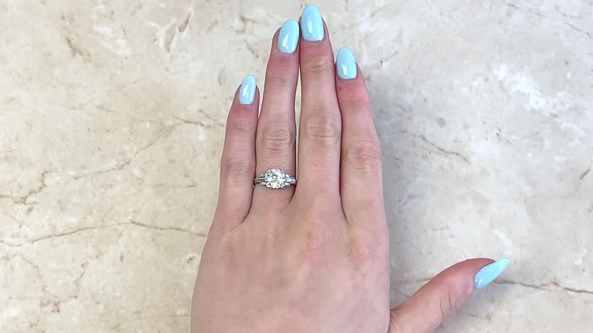 Old European Diamond Engagement Ring (GIA Approx. 1.4-Carats), Platinum For Sale 1