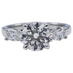 3 stone engagement rings GIA Certified 1.40 Carat H VS1 Platinum Diamond Three-Stone Engagement Ring