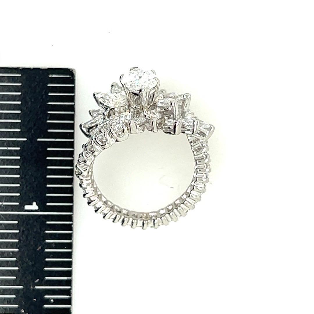 Platin-Verlobungsring, GIA-zertifizierter 1,40 Karat natürlicher Marquise E SI1 Diamant im Angebot 3
