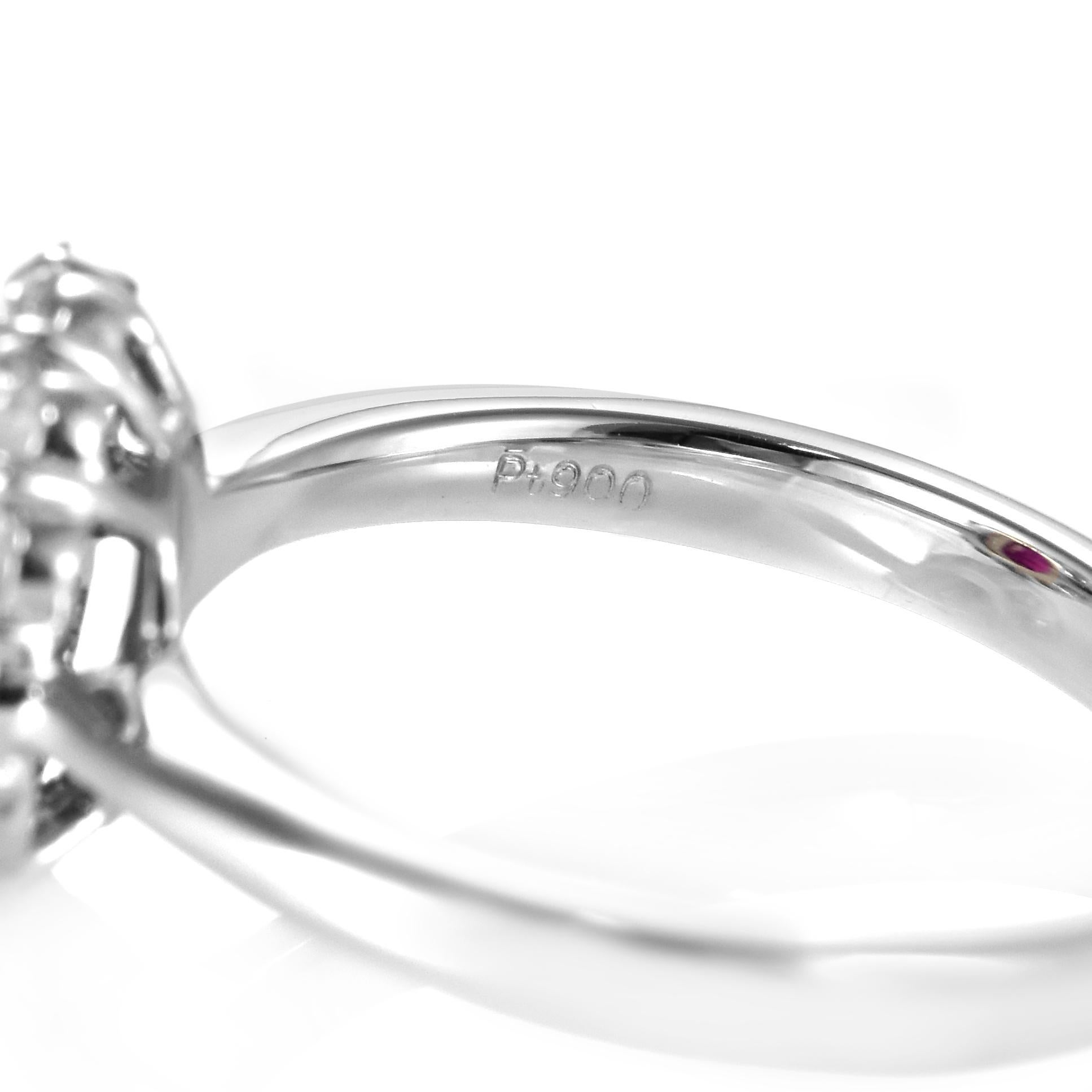 GIA Certified 1.40 Carat Natural, No Heat Ruby and Diamond Ring Made in Platinum For Sale 6