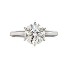 GIA Certified 1.40 Carat Round Brilliant Cut Diamond Hearts & Arrows Ring