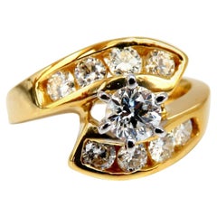GIA Certified 1.40 Carat Round Cut Diamond Crossover Engagement Ring 14 Karat*