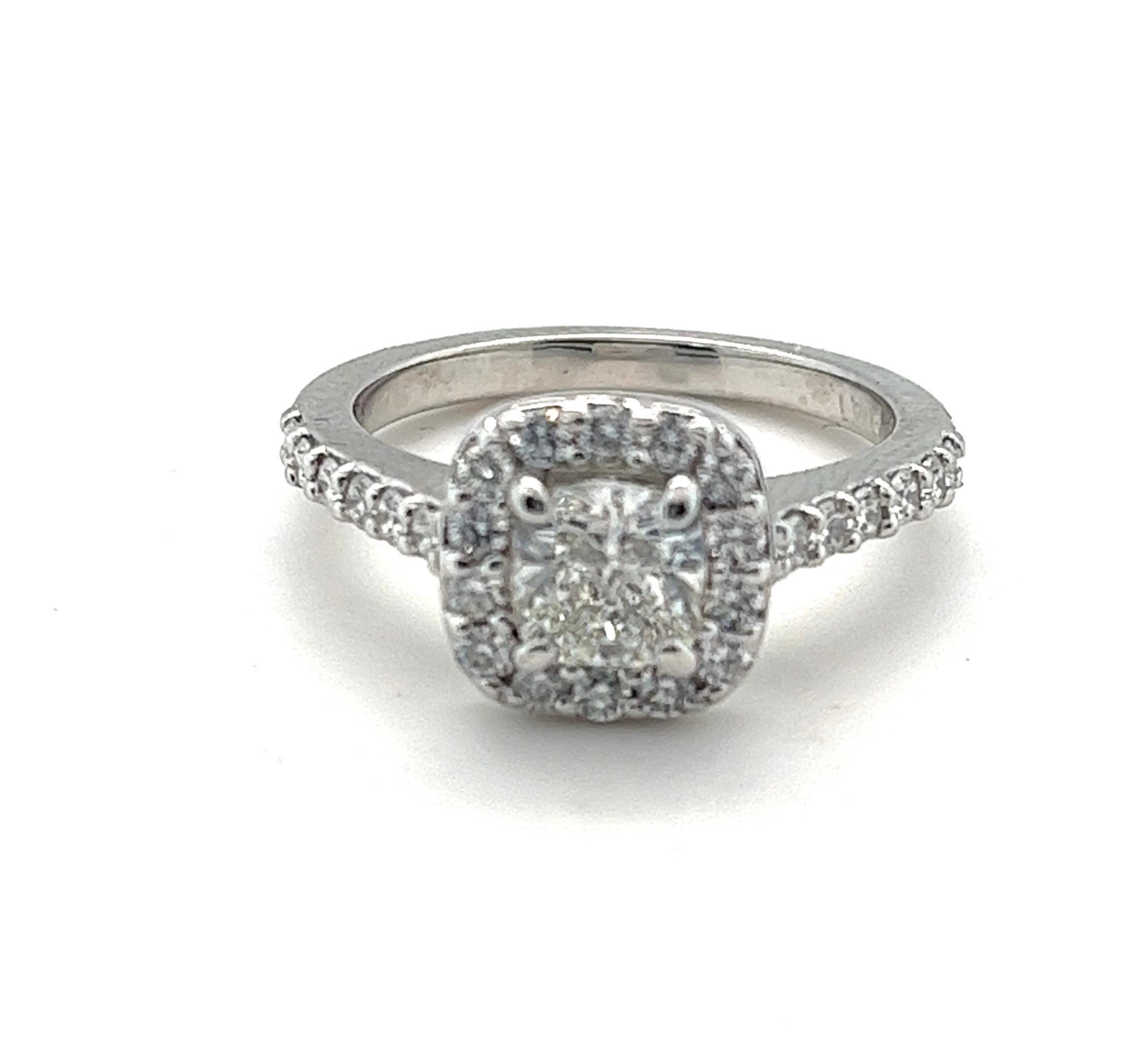 Contemporary G.I.A. Certified 1.40 Carats Tw. Cushion Diamond Platinum Engagement Ring For Sale