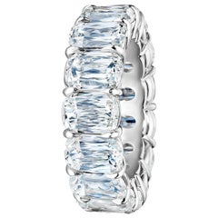 GIA Certificado 14.05 Quilates Antiguo Diamante talla cojín Anillo de la Eternidad