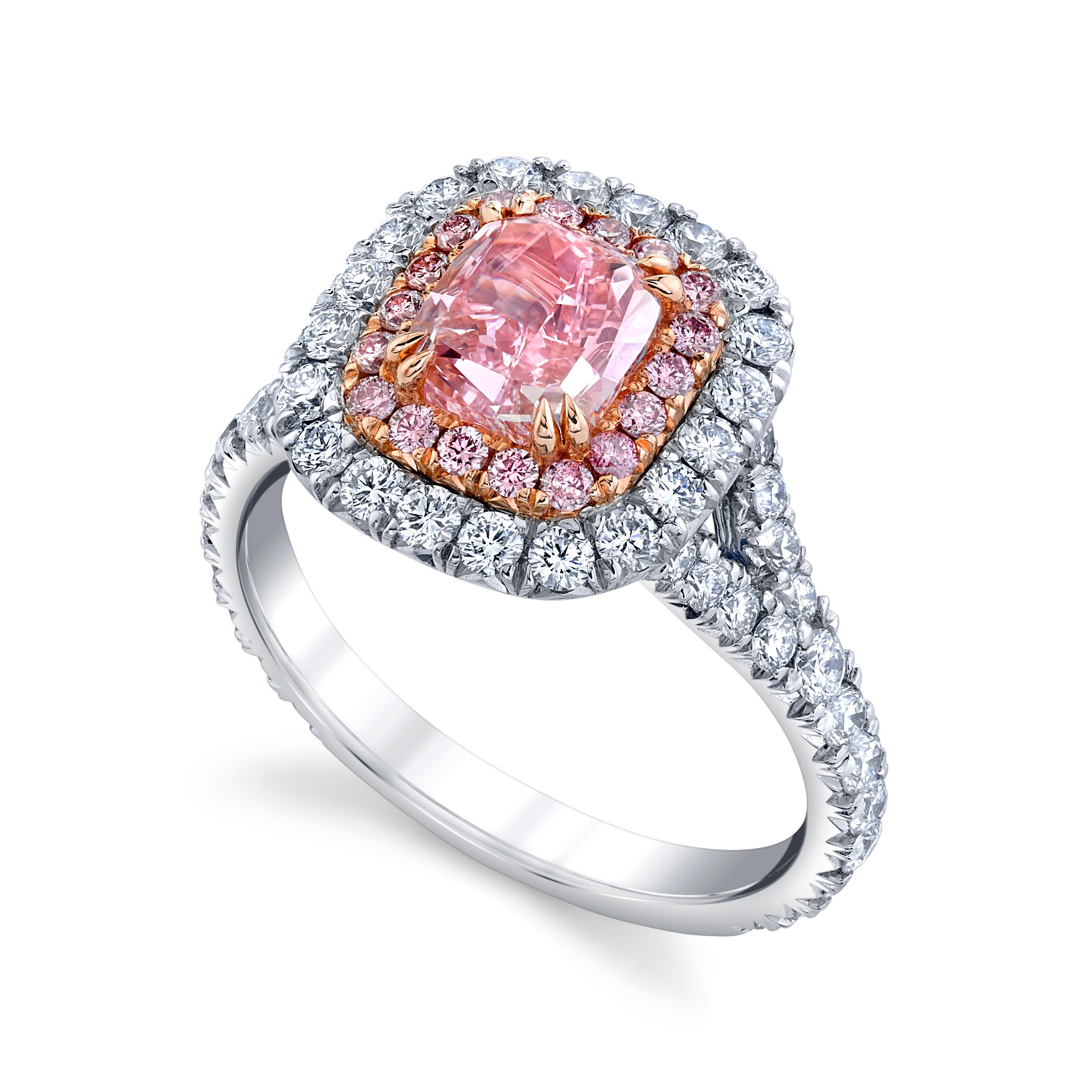 The ultimate family heirloom to invest in is Natural Pink Diamonds.

A glamorous 1.40ct Cushion Cut Fancy Intense Purplish Pink, Internally Flawless Natural Diamond set in Platinum & 18K Rose Gold surround by stunning Pink and Colorless Natural