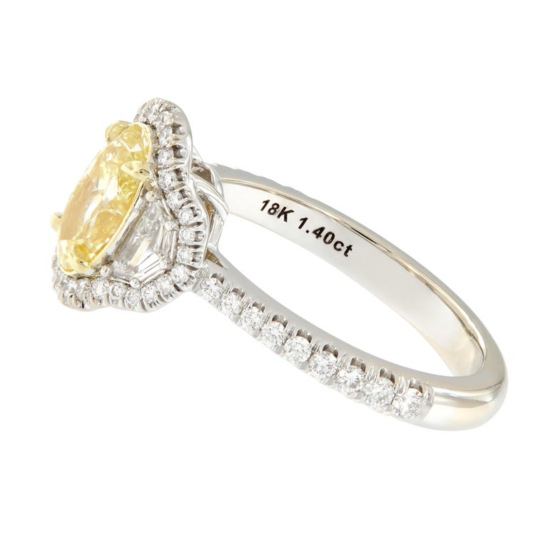 GIA Certified 1.40 Carat Fancy Yellow and White Diamond Ring at 1stDibs ...
