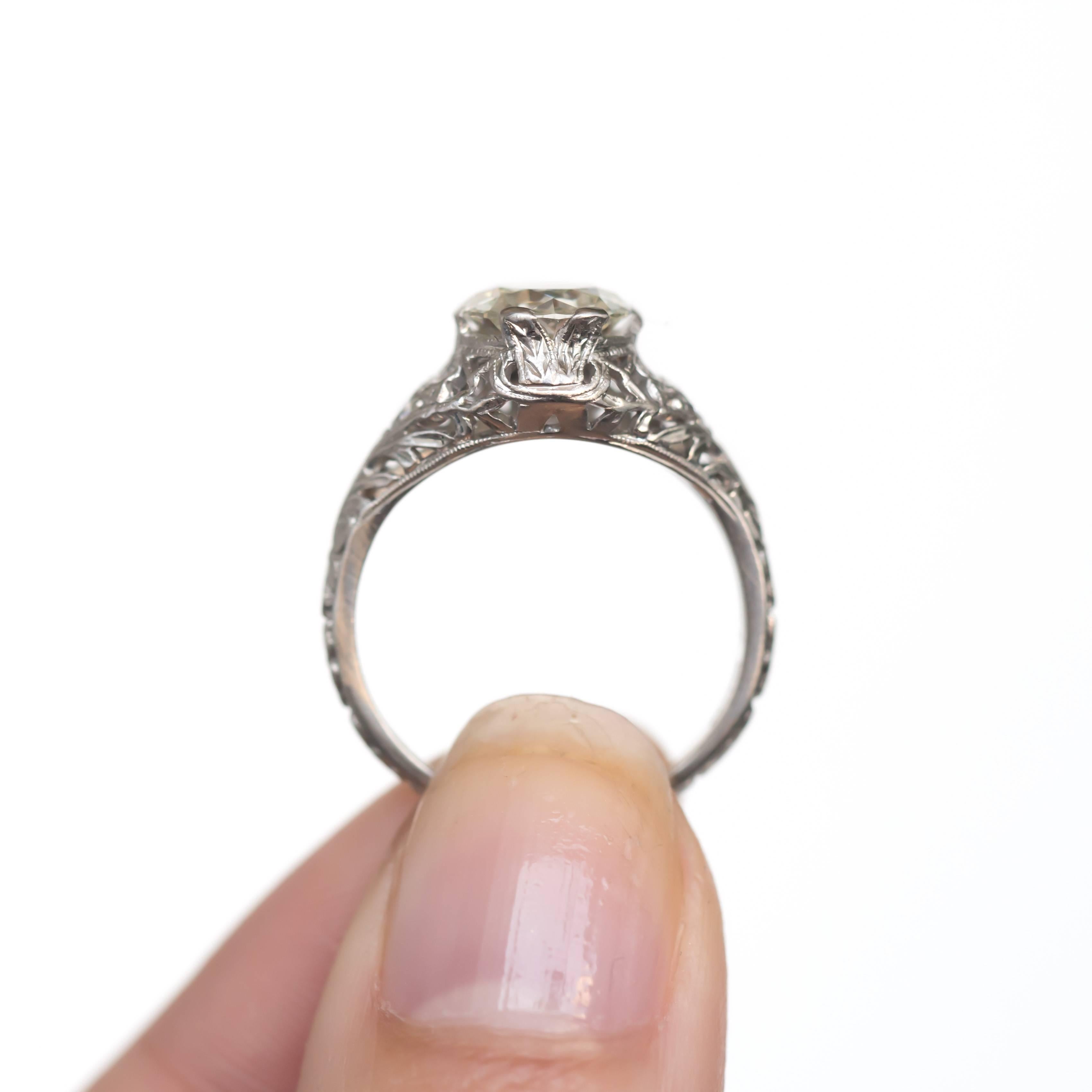 Women's or Men's GIA Certified 1.41 Carat Diamond Platinum Engagement Ring For Sale